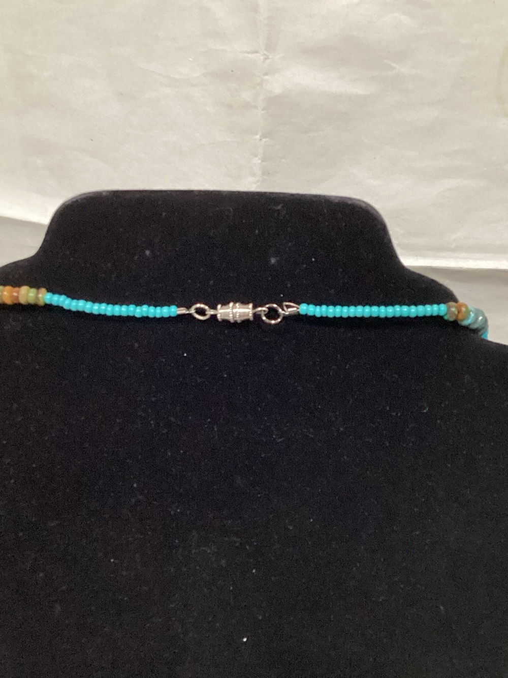 Turquoise Beaded Necklace in Blue-Green Tones - Women's Jewelry - Picture 2 of 2